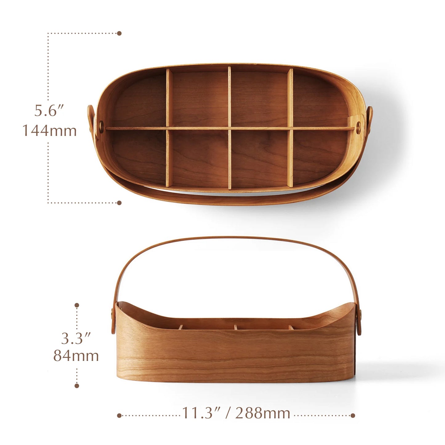 Handcrafted Bentwood Organizer Caddy - Japandi Carry-All with Handle