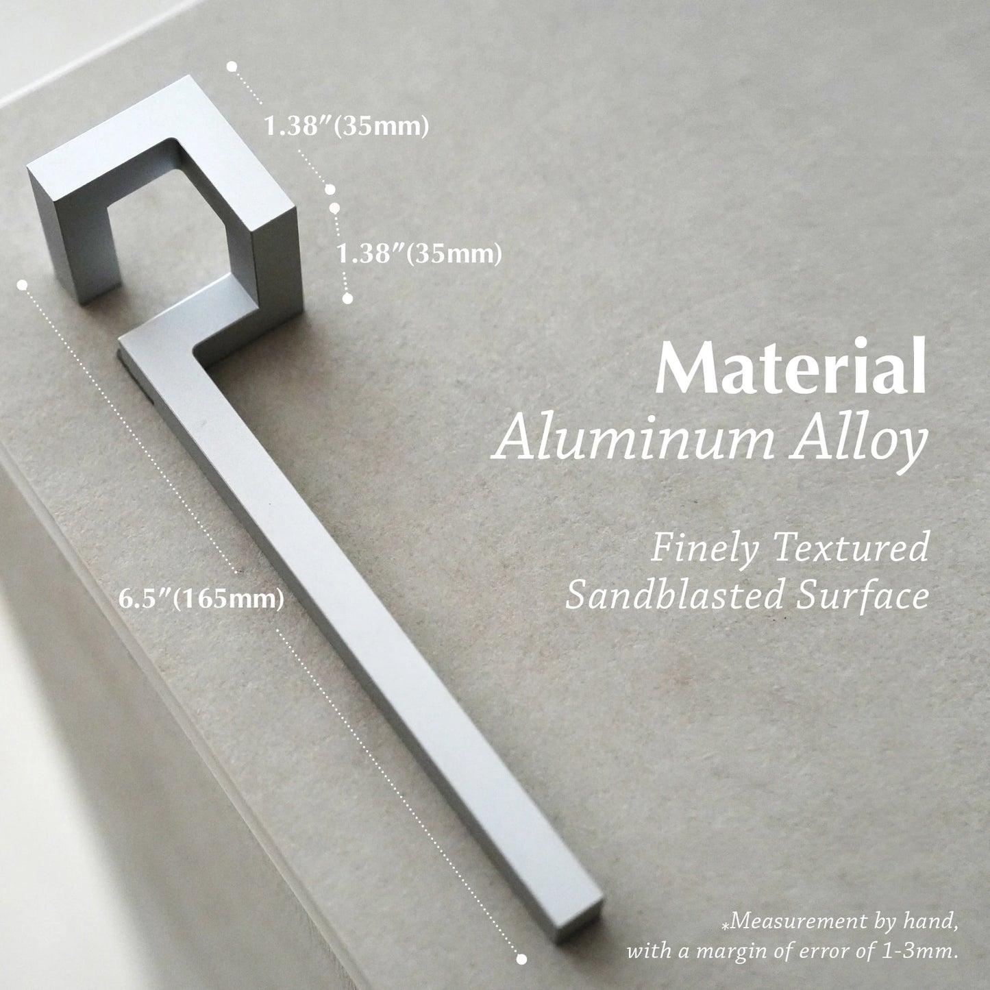 Diagram of aluminum opener with length and width dimensions noted.