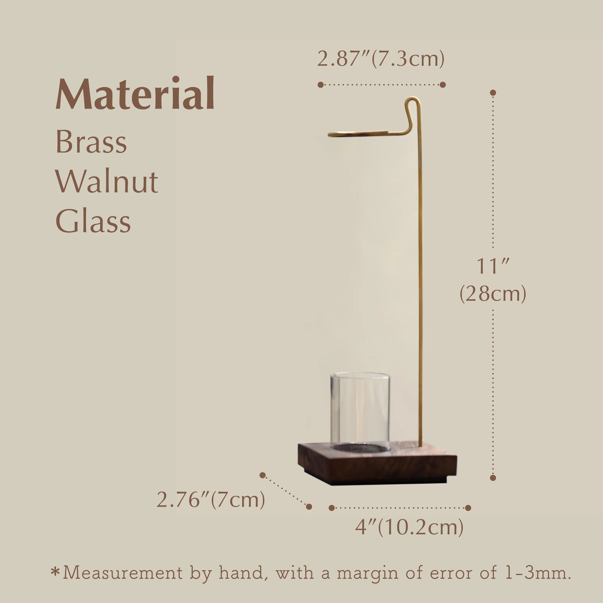 Diagram of the suspension holder with dimensions: 28cm total height.