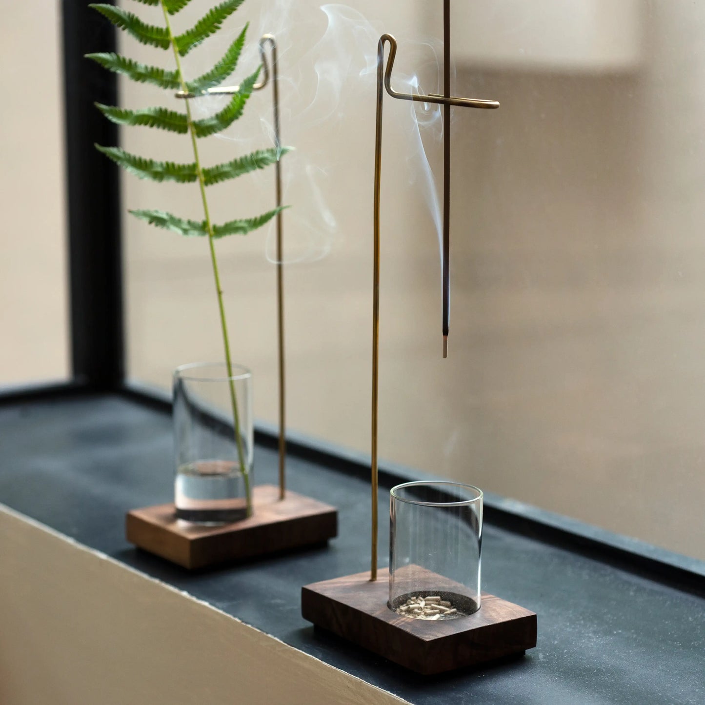 Side-by-side view of the incense holder and bud vase functionality.