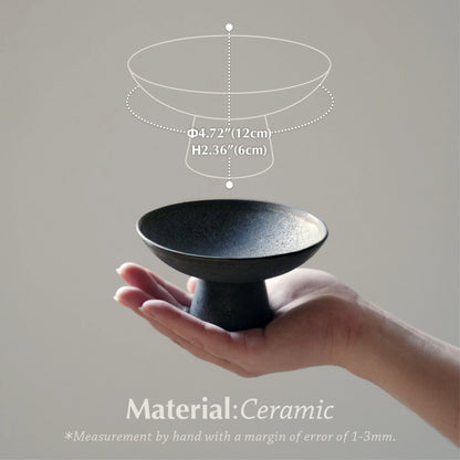 Diagram of ceramic incense burner with dimensions: 12cm width, 6cm height.