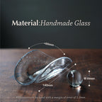 Diagram of the handmade glass incense holder showing all dimensions.