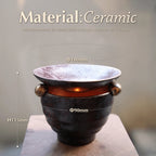 Ceramic oil burner dimensions: 100mm dish, 90mm base, 115mm tall
