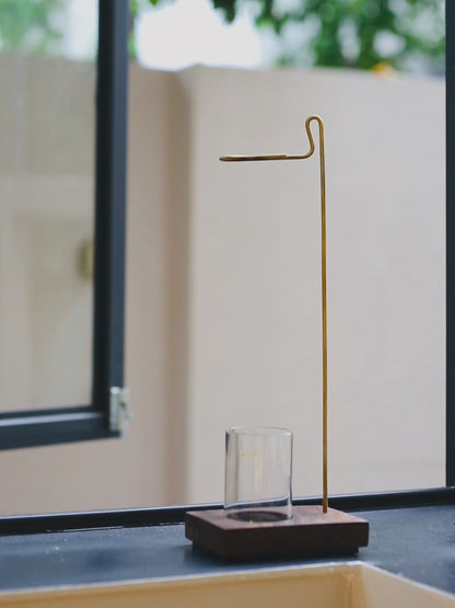 Suspension Incense Holder - Walnut & Brass Ash Catcher