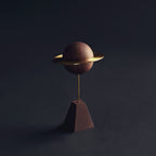 Diffuseur de parfum sculpté Planète - Décoration de bureau Noyer et Laiton