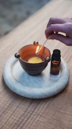 Sculptural Handcrafted Ceramic Essential Oil Burner – Wabi-Sabi Tealight Aromatherapy Warmer